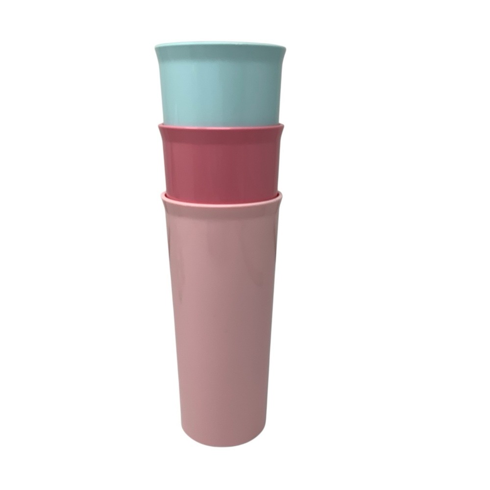 Tupperware Pastel Tumbler Glasses Cups‎ Tall Slender 12 oz Set of 3 - Picture 2 of 11